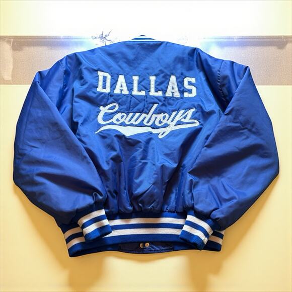 Vintage 80s Delong Dallas Cowboys Men’s XL NFL Football Satin Jacket - Picture 1 of 6